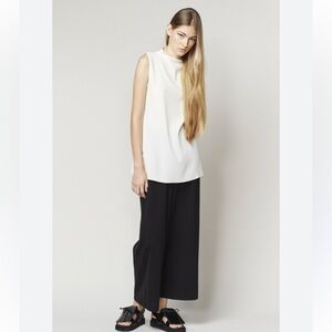 White Sleeveless Blouse Elegant Minimalist Design